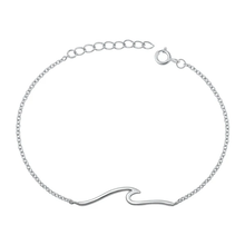 Load image into Gallery viewer, Sterling Silver Rhodium Plated Wave Bracelet