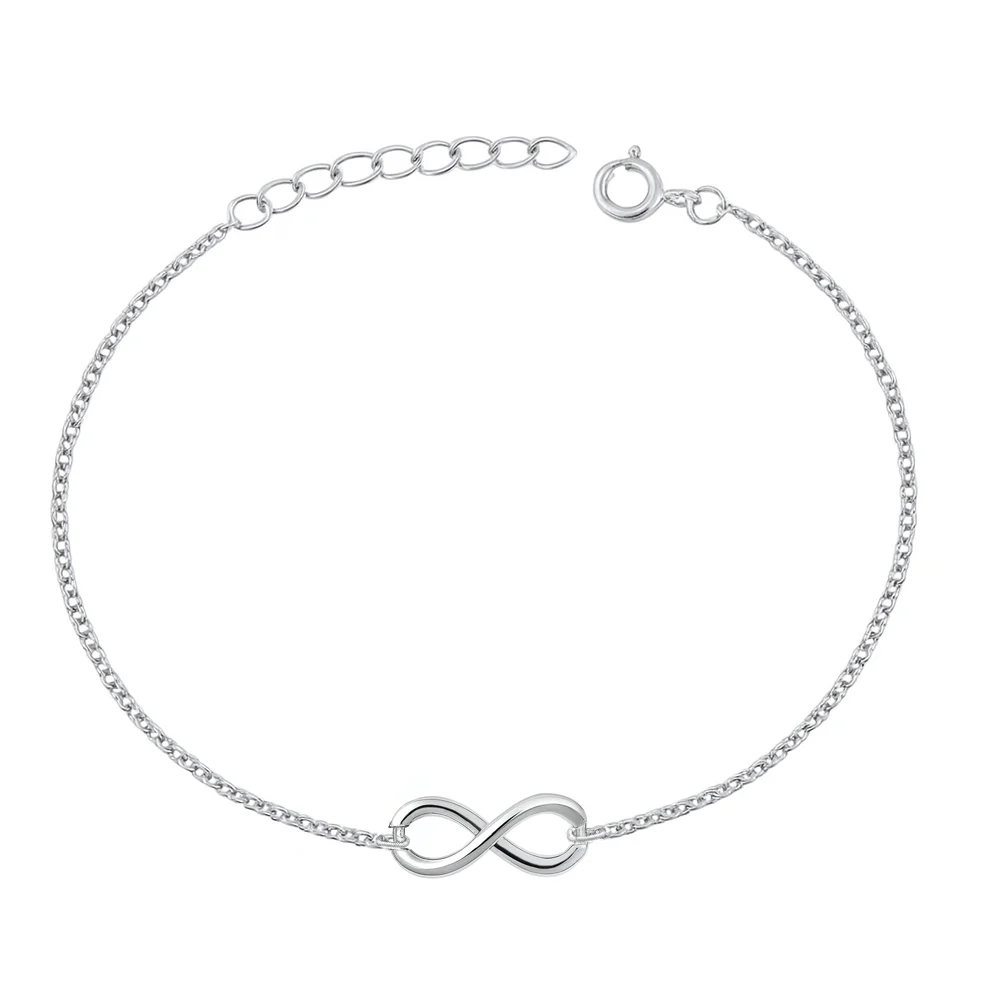 Sterling Silver Rhodium Plated Infinity Bracelet
