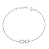 Sterling Silver Rhodium Plated Infinity Bracelet