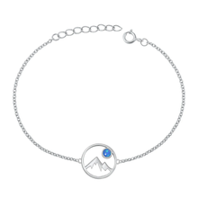 Load image into Gallery viewer, Sterling Silver Rhodium Plated Blue Lab Opal Mountains Bracelet