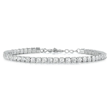 Load image into Gallery viewer, Sterling Silver Rhodium Plated 2.8mm Clear CZ Tennis Bracelet