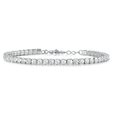 Sterling Silver Rhodium Plated 2.8mm Clear CZ Tennis Bracelet