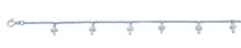 Load image into Gallery viewer, Sterling Silver Rhodium Plated Cross Clear CZ Bracelet