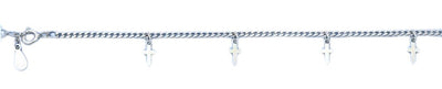Sterling Silver Rhodium Plated Cross Bracelet