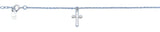 Sterling Silver Rhodium Plated Hanging Cross Bracelet