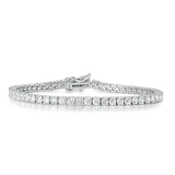 Sterling Silver Rhodium Plated Clear CZ Tennis Bracelet