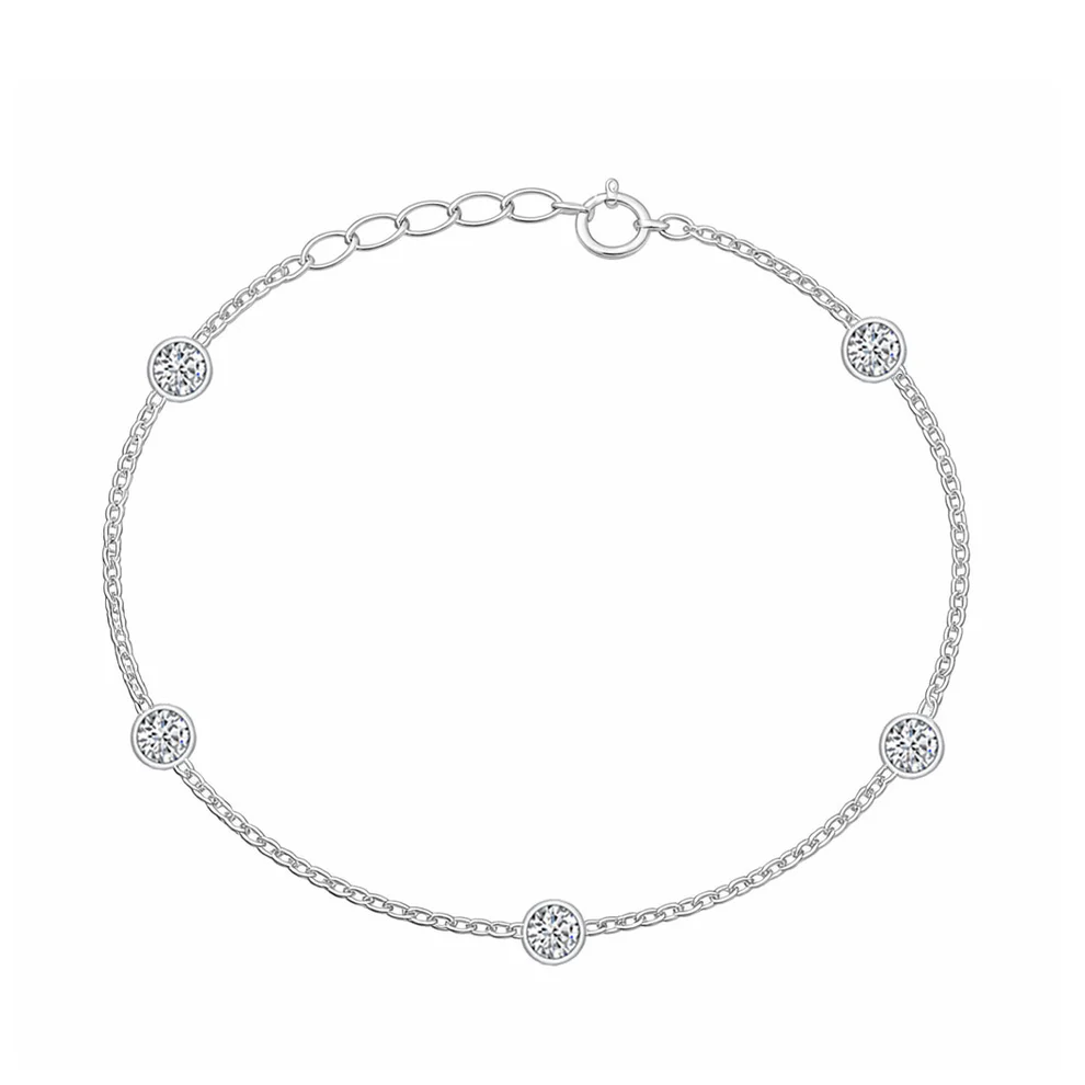 Sterling Silver Rhodium Plated Clear CZ Bracelet