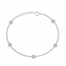 Load image into Gallery viewer, Sterling Silver Rhodium Plated Clear CZ Bracelet