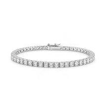 Load image into Gallery viewer, Sterling Silver Rhodium Plated 3mm Lab Grown Diamond Tennis Bracelet