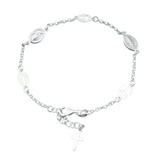 Load image into Gallery viewer, Sterling Silver Rosary  Bracelet, Length 7" Plus 1" Extension
