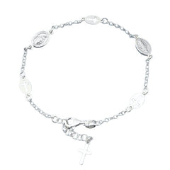 Sterling Silver Rosary  Bracelet, Length 7