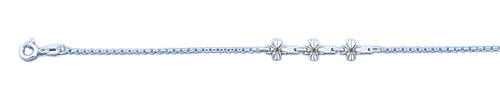 Sterling Silver Italian Cross Bracelet-length- 6.5+1 inches,Thickness- 1.2 mm