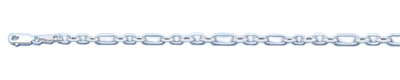 Sterling Silver Polished Bracelet-length- 7.5 inches,Thickness: 3.7 mm