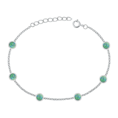 Sterling Silver Oxidized Genuine Turquoise Stone Bracelet