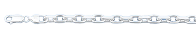 Sterling Silver Italian Charm Link Bracelet-Thickness-5.3mm