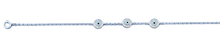Load image into Gallery viewer, Sterling Silver Rhodium Plated  Clear CZ Evil Eye Bracelet,Charm Height: 6.2mm,Length: 6.5 + 1 inches