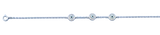 Sterling Silver Rhodium Plated  Clear CZ Evil Eye Bracelet,Charm Height: 6.2mm,Length: 6.5 + 1 inches