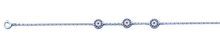 Load image into Gallery viewer, Sterling Silver Rhodium Plated Clear CZ Evil Eye Bracelet,Charm Height: 6.5mm,Length: 6.5 + 1 inches