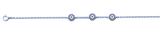 Sterling Silver Rhodium Plated Clear CZ Evil Eye Bracelet,Charm Height: 6.5mm,Length: 6.5 + 1 inches
