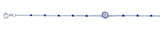 Sterling Silver Rhodium Plated Blue And Clear CZ Evil Eye Bracelet