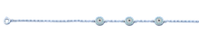 Load image into Gallery viewer, Sterling Silver Rhodium Plated Clear CZ Evil Eye Bracelet,Charm Height: 6.4mm,Length: 6.5 + 1 inches