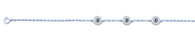 Load image into Gallery viewer, Sterling Silver Rhodium Plated Clear CZ Evil Eye and Bracelet,Charm Height: 6.3mm,Length: 6.5 + 1 Inches