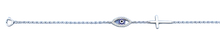 Load image into Gallery viewer, Sterling Silver Rhodium Plated Clear CZ Evil Eye and Bracelet,Charm Height: 6.3mm,Length: 6.5 + 1 Inches