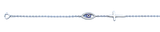 Sterling Silver Rhodium Plated Clear CZ Evil Eye and Bracelet,Charm Height: 6.3mm,Length: 6.5 + 1 Inches