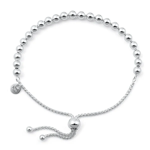 Sterling Silver Polished Bead Lariat Bracelet