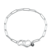 Load image into Gallery viewer, Sterling Silver Polished Hearts Bracelet