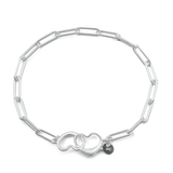 Sterling Silver Polished Hearts Bracelet