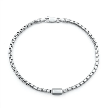 Load image into Gallery viewer, Italian Sterling Silver Rhodium Plated 057 Box Bracelet
