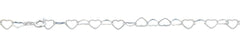 Sterling Silver Polished 6.2mm Hearts Bracelet