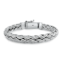 Load image into Gallery viewer, Sterling Silver Oxidized Handmade Thai Weave Bracelet