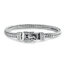 Load image into Gallery viewer, Sterling Silver Oxidized 5.5mm Handmade Thai Weave Bracelet
