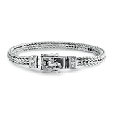 Sterling Silver Oxidized 5.5mm Handmade Thai Weave Bracelet