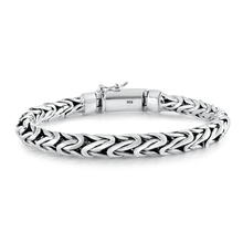 Load image into Gallery viewer, Sterling Silver Oxidized 6.8mm Handmade Thai Weave Bracelet