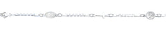 Sterling Silver Polished Miraculous, Cross And Angel Bracelet
