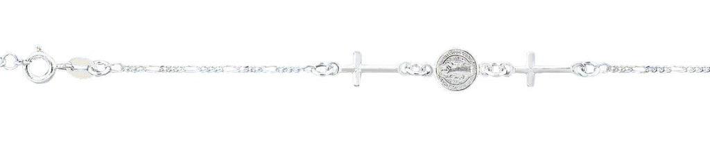 Italian Sterling Silver Saint Benedict Bracelet