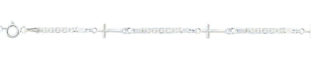 Italian Sterling Silver Crosses Bracelet