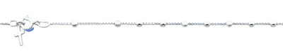Sterling Silver Polished 10mm Cross Bracelet