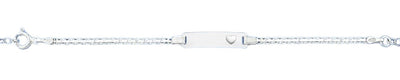 Sterling Silver Polished Heart Childrens ID Bracelet