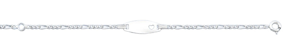 Sterling Silver Polished Childrens ID Heart Bracelet