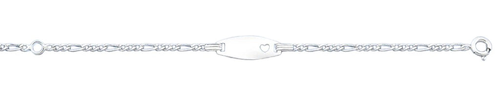 Sterling Silver Polished Childrens ID Heart Bracelet