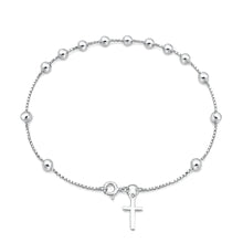 Load image into Gallery viewer, Sterling Silver Polished Rosary Bracelet