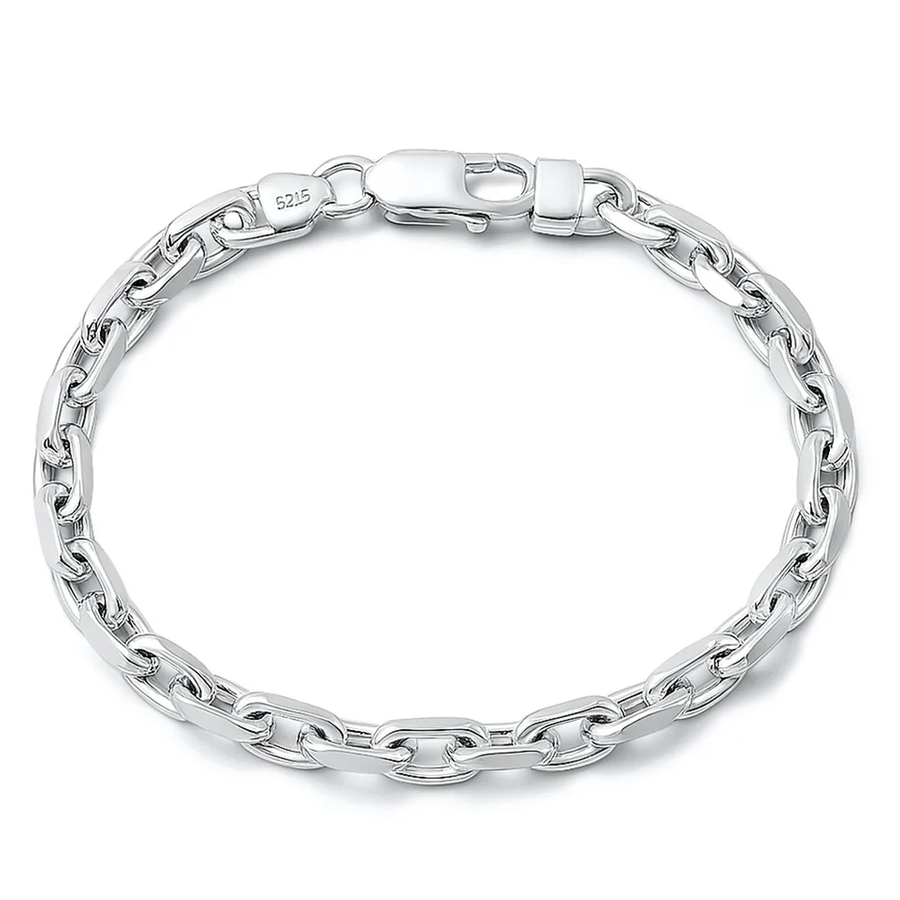 Sterling Silver Polished Anchor Chain Bracelet