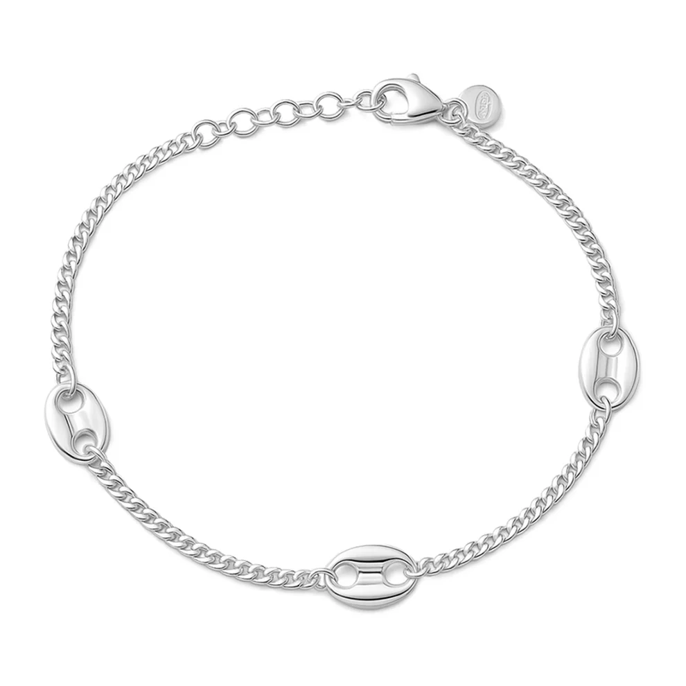 Sterling Silver Polished Anchor Link Bracelet