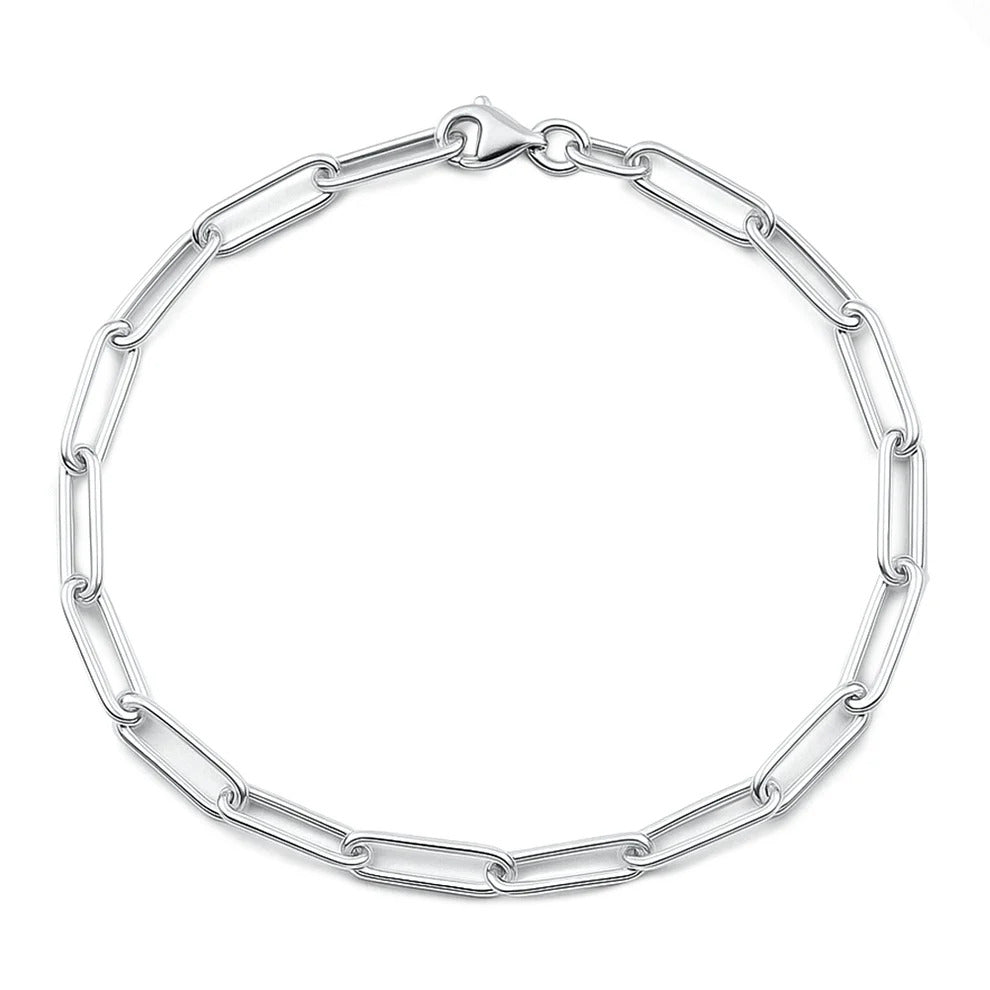 Sterling Silver Polished 3.6mm Paperclip Bracelet