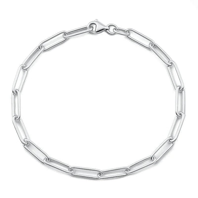 Sterling Silver Polished 3.6mm Paperclip Bracelet