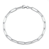 Sterling Silver Polished 3.6mm Paperclip Bracelet